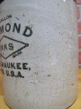Load image into Gallery viewer, Antique DIAMOND INKS Stoneware Pottery Jug MILWAUKEE WIS USA Two Tone Handle
