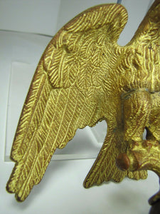 Antique Bronze EAGLE Finial Gold Gilt Decorative Architectural Hardware Element
