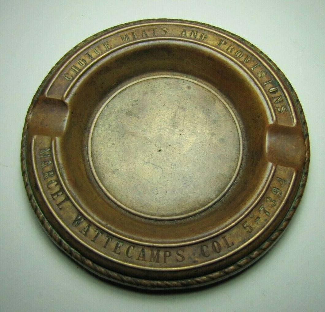 CHOICE MEATS AND PROVISIONS MARCEL WATTECAMPS Antique Ad Cigar Ashtray Tray