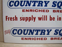 Load image into Gallery viewer, 1960s COUNTRY SQUIRE BREAD Store Display Rack Ad A-M Co Sign WE'RE ALL SOLD OUT
