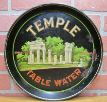 Load image into Gallery viewer, TEMPLE SPARKLING TABLE WATER Old Advertising Tray CHAS SHONK Co LITHO CHICAGO
