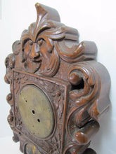 Load image into Gallery viewer, Antique Wooden Carved Evil Face Figural Wall Mount Art Clock Housing Plaque
