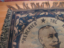 Load image into Gallery viewer, REMEMBER THE MAINE ADMIRAL DEWEY Old Tapestry Artwork Textile Decorative Arts
