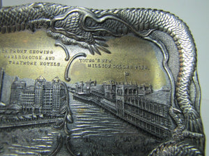 Antique Atlantic City NJ Souvenir Trinket Tray exquisite dragon ornate design