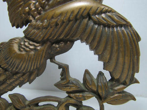 PHEASANT Antique Bronze Doorstop Decorative Art Statue COLRO USA Ornate Detail