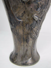 Load image into Gallery viewer, Antique Art Nouveau Maidens Vase silver plate ornate detailing signed Flamani
