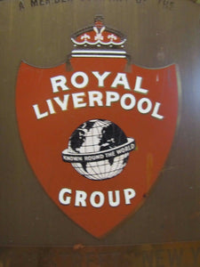 ROYAL LIVERPOOL GROUP Ins Co Antique Brass Advertising Calendar Sign NY
