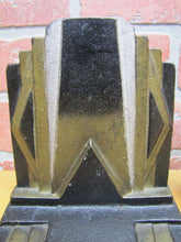 Load image into Gallery viewer, Art Deco SKYSCRAPER Stylized Geometric Cast Iron Pair Bookends Decorative Arts
