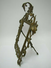 Load image into Gallery viewer, Antique 1890s Art Nouveau Decorative Arts Brass Frame Scrollwork Flowers Easel
