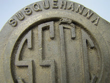 Load image into Gallery viewer, SSCC SUSQUEHANNA SPORTS CAR CLUB Old Brass Paperweight Embossed Ad Sign Plaque
