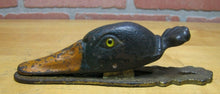 Load image into Gallery viewer, Antique Cast Iron Duck with Glass Eyes Paperclip Paperweight Decorative Desk Art
