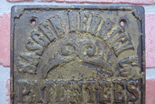 Load image into Gallery viewer, Antique SASGEN DERRICK Co Builders Derricks CHICAGO Cast Iron Plaque Sign
