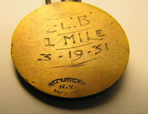 1931 ICELAND ICE SKATING Medallion Fob Ornate Ice Land Sports Award Medal