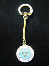 Load image into Gallery viewer, SWEDISH AMERICAN LINE Old Advertising Keychain Svenska Amerika Linien Souvenir
