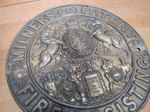 Antique Embossed Brass MILNERS PATENT FIRE-RESISTING SAFE Plaque Sign Ornate