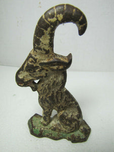 Antique Cast Iron Billy Goat Bottle Opener original old paint ornate detailing