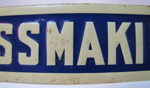 Antique DRESSMAKING Sign embossed tin litho ALLEN & VAN DYKE BKLYN NY Salesman