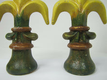 Load image into Gallery viewer, Old Pair Fleur De Lis Cast Iron Figural Finials Architectural Hardware Elements
