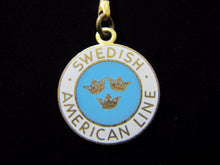 Load image into Gallery viewer, SWEDISH AMERICAN LINE Old Advertising Keychain Svenska Amerika Linien Souvenir
