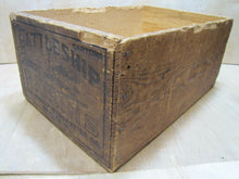 Load image into Gallery viewer, BATTLESHIP RAISINS Antique Wooden Crate Box fabulous design Hooven Merch Co NY
