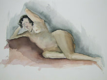 Load image into Gallery viewer, Nude Watercolor Artwork Painting Vintage Pregnant Woman Study 6 Art Paper
