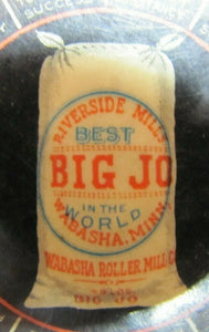 Old BIG JO Flour WABASHA ROLLER MILLS MINN Advertising Mirror Cruver Mfg Chicago