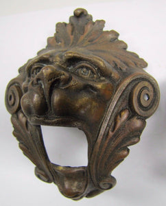 Monsters Beasts Antique Figural Pair Bronze Decorative Hardware Elements