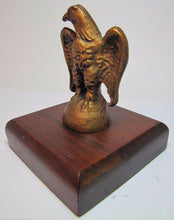 Load image into Gallery viewer, Old Cast Iron EAGLE PAPERWEIGHT Detailed Figural Metal Bird Mounted Wooden Base
