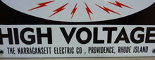 Load image into Gallery viewer, DANGEROUS HI VOLT NARRAGANSETT Elec Co PROVIDENCE RI Old Porcelain 2 Sided SignDANGEROUS HI VOLT NARRAGANSETT Elec Co PROVIDENCE RI Old Porcelain 2 Sided Sign
