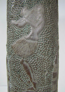 19 HAWAII SCHOFIELD BKS HAW HULA GIRL EAGLE USA SHIELD Trench Folk Art Shell