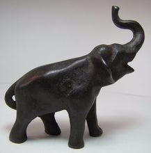 Load image into Gallery viewer, Antique Cast Iron Elephant desk shelf art paperweight nicely detailed old
