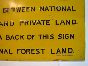 US FOREST SERVICE DEPARTMENT OF AGRICULTURE Old Sign ELWOOD MYERS Springfield O circa 1905-1920