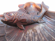 Load image into Gallery viewer, Old Fish Shell Tray cast metal ornate high relief figural coin trinket tip card
