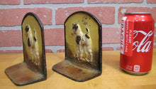 Load image into Gallery viewer, Old Cast Iron TERRIER Bookends figural wire fox dog book ends old paint
