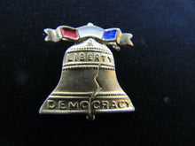 Load image into Gallery viewer, Antique LIBERTY BELL Pin Pinback LIBERTY DEMOCRACY Red White Blue Ornate
