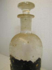 Antique HAND BLOWN APOTHECARY Medicine Bottle Jar Clear Glass Drug Store