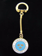 Load image into Gallery viewer, SWEDISH AMERICAN LINE Old Advertising Keychain Svenska Amerika Linien Souvenir
