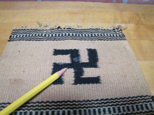 Load image into Gallery viewer, Old Southwestern Whirling Log Thunderbird Chimayo Souvenir Sample Blanket Rug
