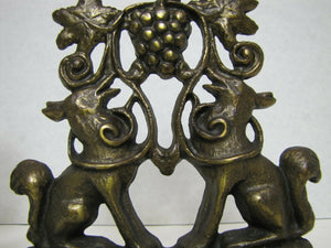 1930 Creation Co Foxes Grapes Aesop's Fable Borzoi Wolfhounds Art Bookends