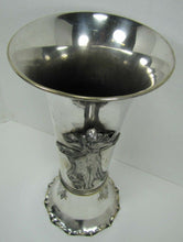 Load image into Gallery viewer, Art Nouveau Vase Lovely Maiden Long Flowing Hair Silver Plate Decorative Arts
