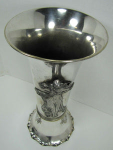 Art Nouveau Vase Lovely Maiden Long Flowing Hair Silver Plate Decorative Arts