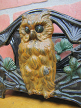 Load image into Gallery viewer, OWL JUDD Co Antique Letter Holder Rack Cast Iron Old Multi Color Painted Finish
