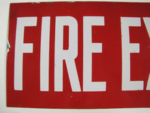 Load image into Gallery viewer, FIRE EXIT Orig Old Porcelain Double Sided Flange Sign Shop Building Industrial
