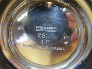 Antique NEW YORK HOSPITAL NYH Creamer Silver Soldered Reed&Barton Restaurantware