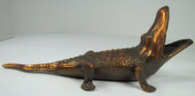 Load image into Gallery viewer, Old Alligator Ashtray Match Cigar Holder Sebring Fla Souvenir cast metal copper
