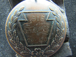 1916 PHILADELPHIA SWIMMING CLUB Medal Medallion Ribbon Ornate Poseidon Dauphin