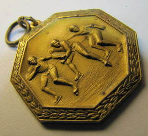 1928 BROOKLYN ICE PALACE GF Gold Filled Skating Race Medal NY DIEGES CLUST