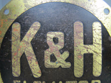Load image into Gallery viewer, K&amp;H ELEVATOR CHICAGO Old Plaque Sign Brass Bronze Industrial Hardware Ad
