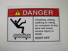 Load image into Gallery viewer, DANGER CONVEYOR Sign double sided metal safety sign great graphics person fall
