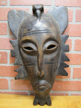 Load image into Gallery viewer, Old African Mask Wood Carved Decorative Art Wall Plaque Large Eyes Slender Nose
